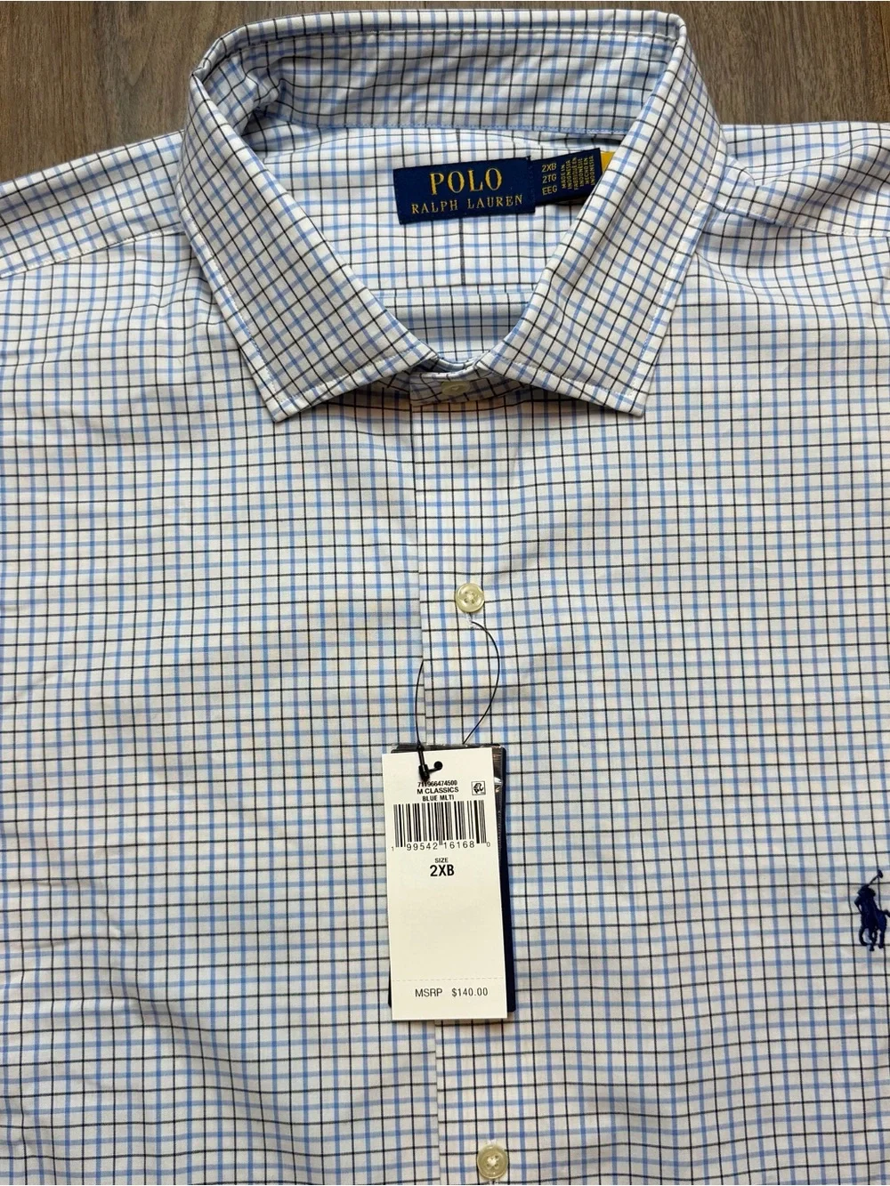 Polo Ralph Lauren Classic Plaid Stretch Poplin Button Up Shirt Men’s 2XB $140